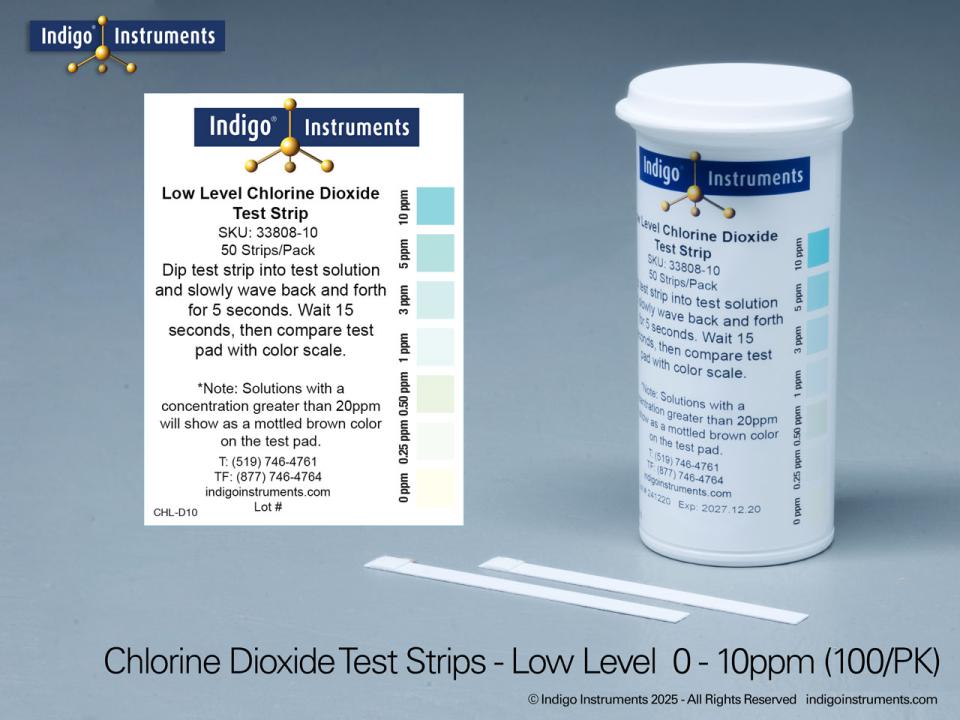 Residual Range Chlorine Dioxide Analyzer Test Strips 0 10ppm 100