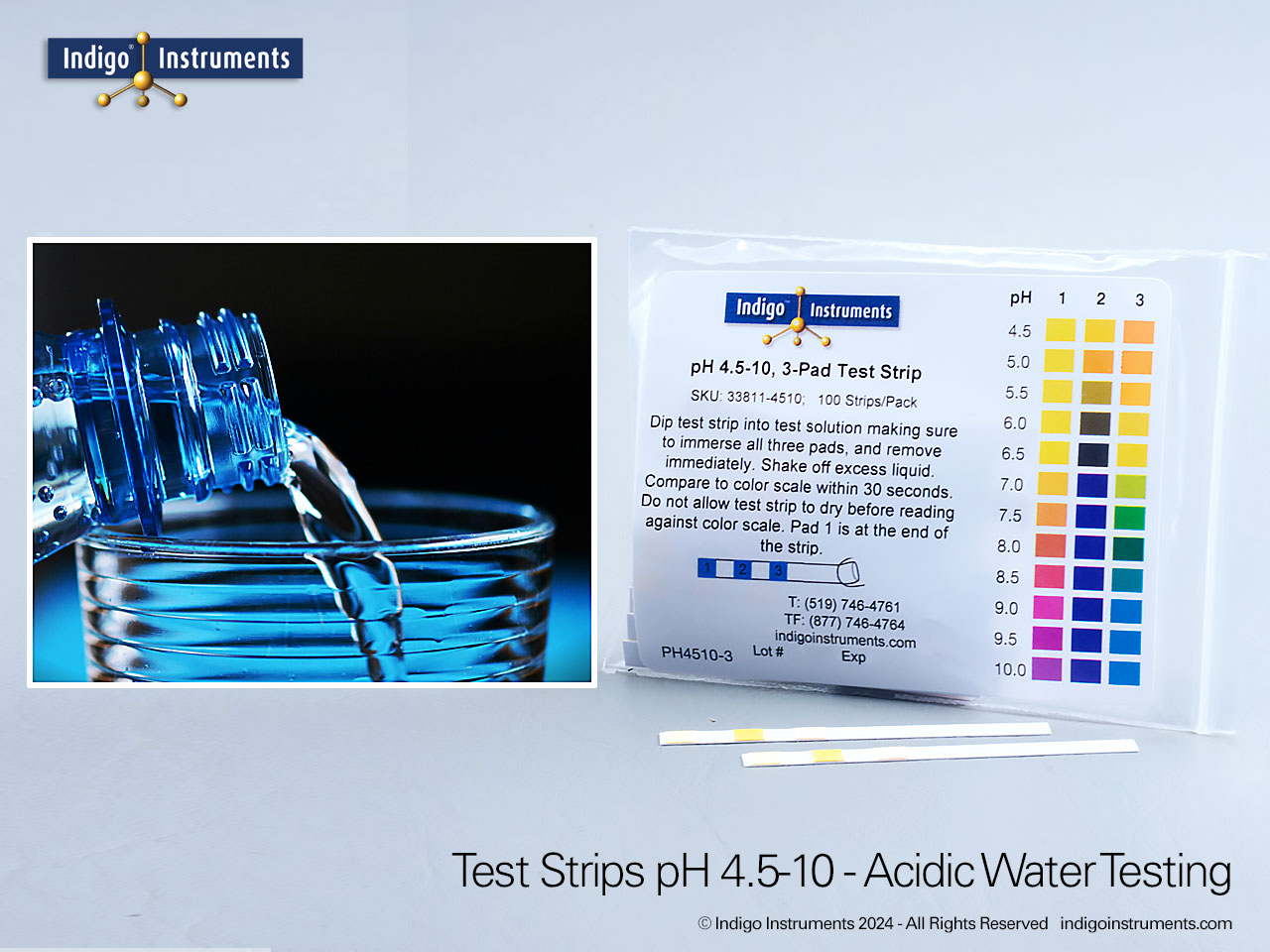 Acid Water pH 4.5-10 Test Strips