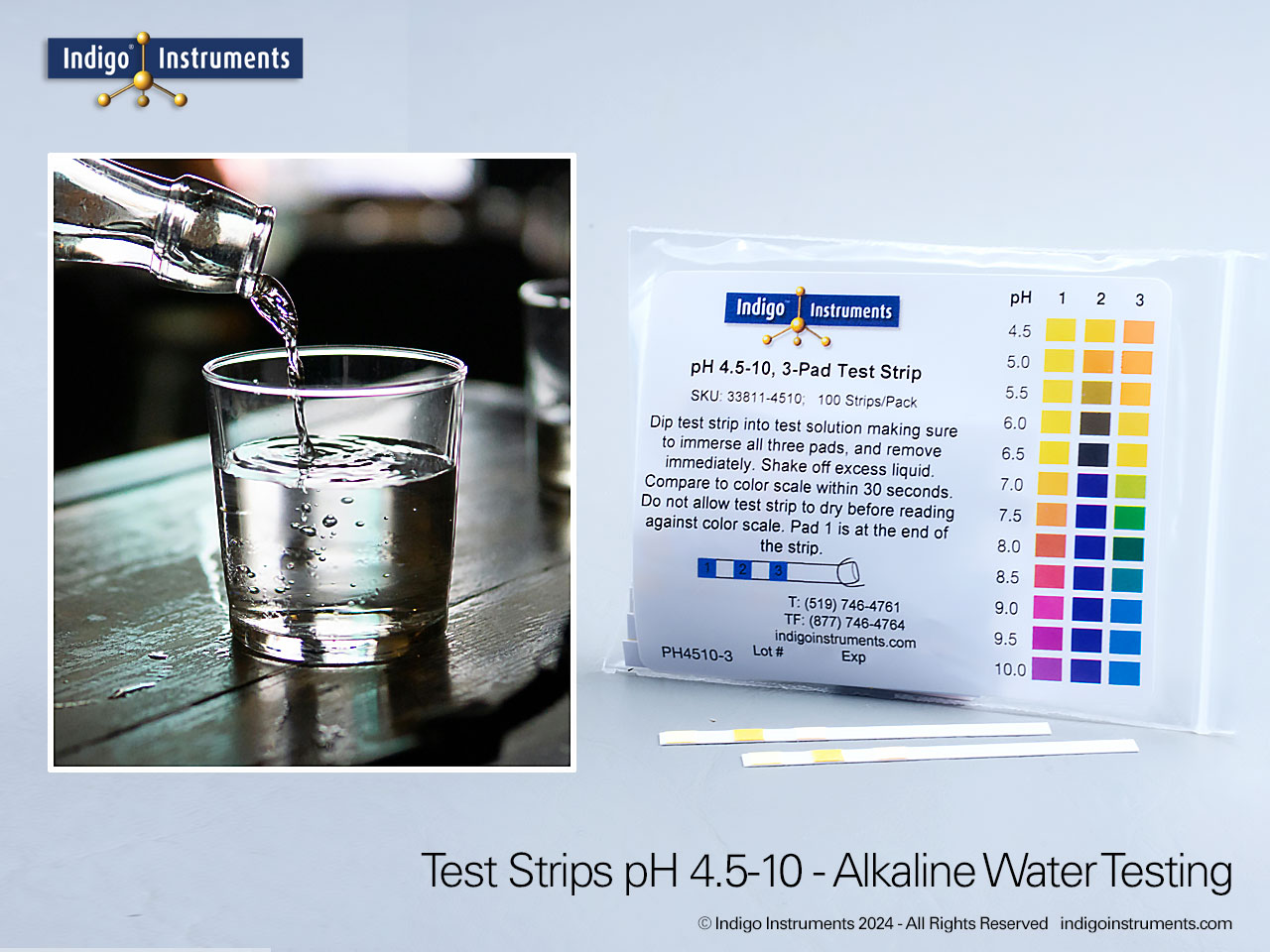 Alkaline Acid Water pH 4.5-10 Test Strips