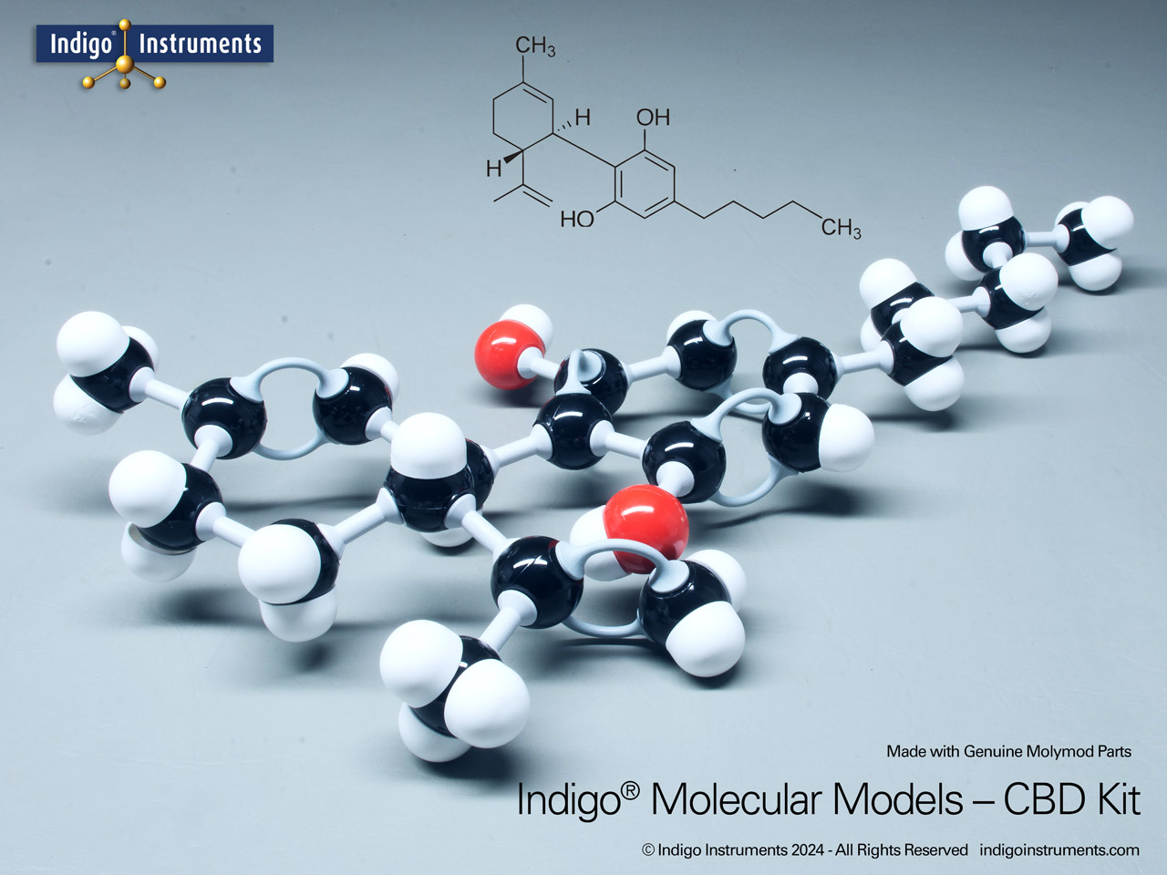 CBD Chemical Structure Model-Assembled