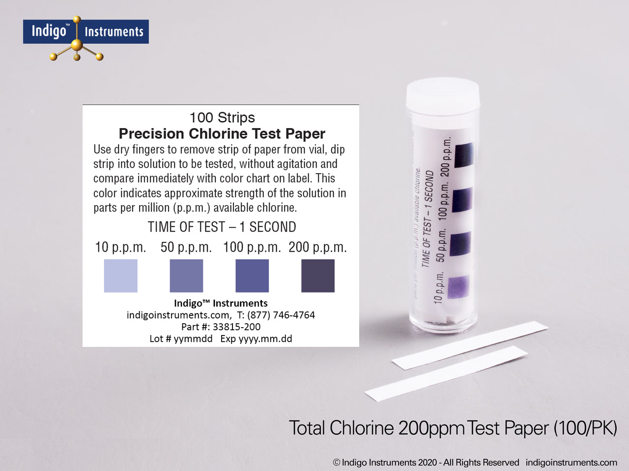 Chlorine Test Papers, 200ppm, Food Handling