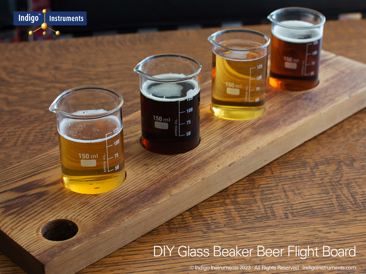 Beer Flight Board Beakers