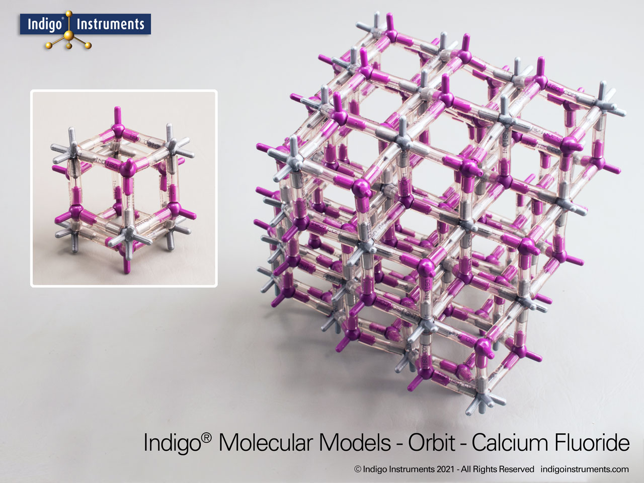 Fluorite Crystal Mineral Structure Model