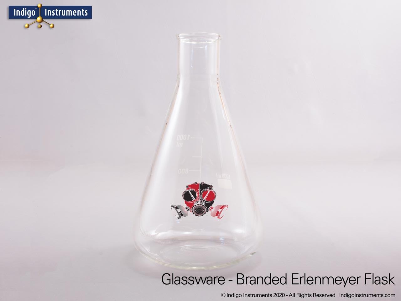 1000mL Conical Flask 2 Color Logo