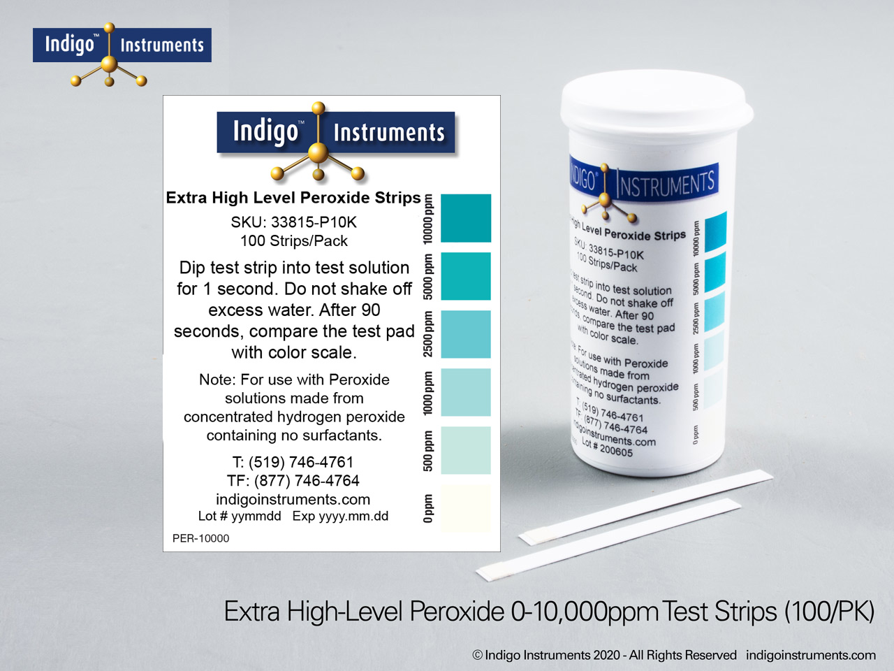 High Level Peroxide Test Strips, 10000ppm