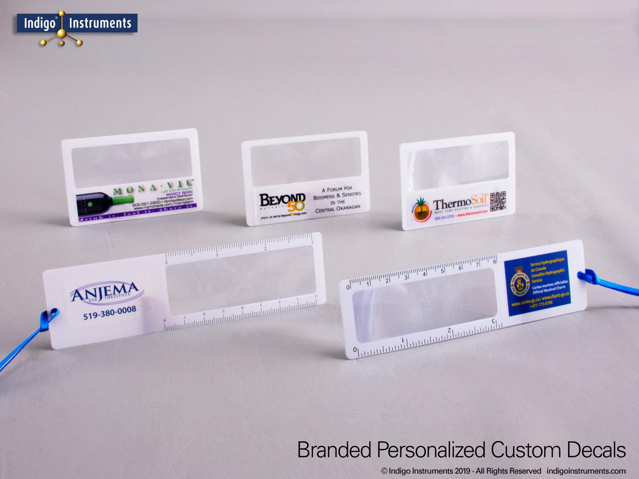 Full Color Branded Magnifying Cards/Rulers