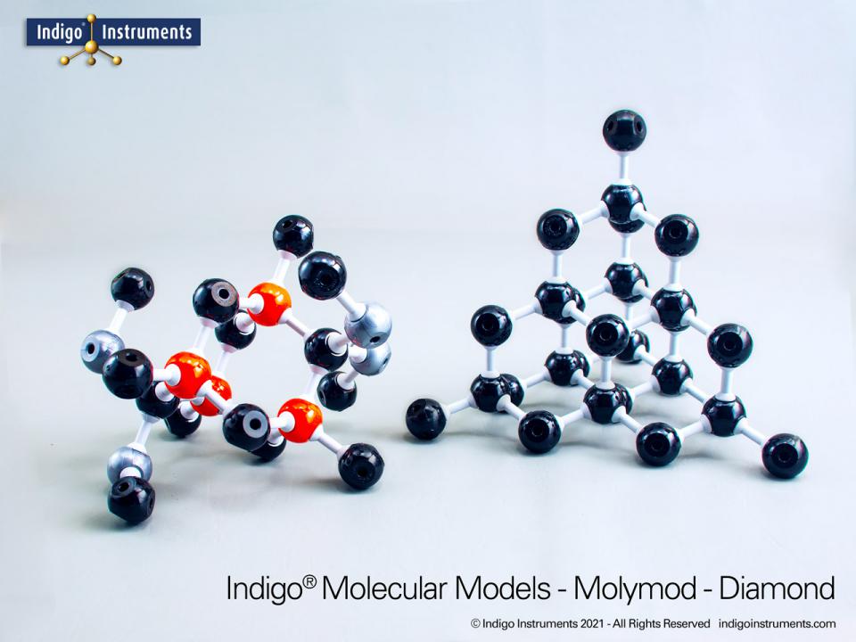 Diamond Structure Crystal Lattice Molecular Model Kit, Molymod Style